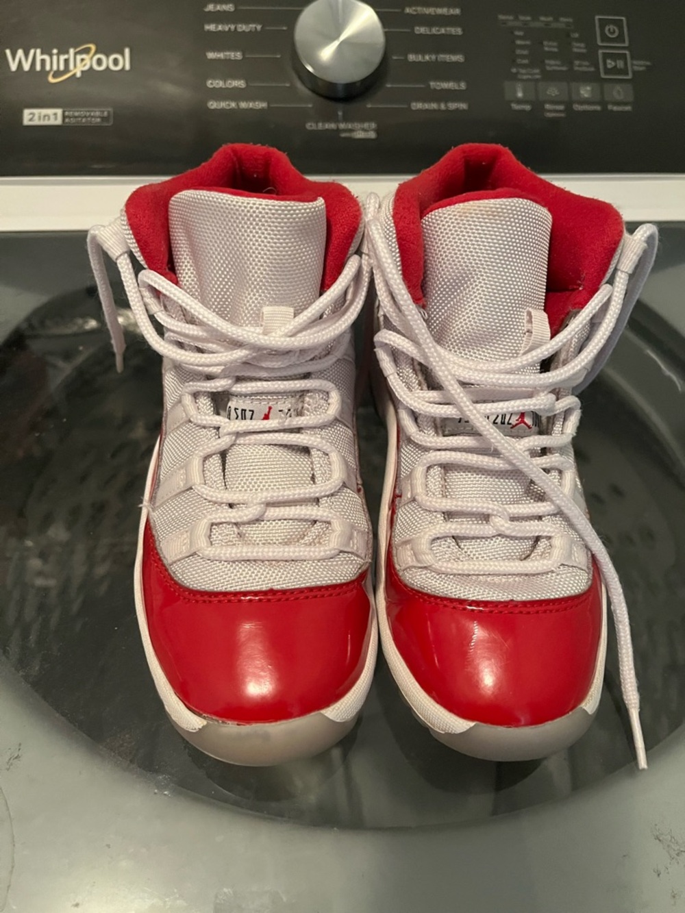 Jordan Kids' White and Red High-Top Sneakers